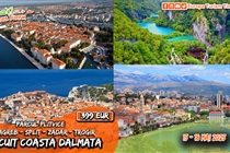 CIRCUIT COASTA DALMATA 2025: Zagreb • Parcul National Plitvice • Split • Trogir • Zadar • 4 zile (Joi 15 Mai - Duminică 18 Mai) • 399 Eur/loc • Plecarea din Timisoara si Arad