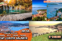 CIRCUIT COASTA DALMATA: Zagreb • Parcul National Plitvice • Split • Trogir • Zadar • 4 zile (Joi 16 Mai - Duminică 19 Mai) • 389 Eur • plecare din Timisoara si Arad
