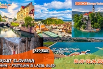 CIRCUIT Slovenia: Ljubljana • Peştera Postojna • Lacul Bled • 4 zile (Joi 30 Mai- Duminică 2 Iunie 2024) • 359 Eur • Plecare din Timisoara si Arad